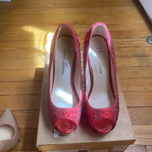 Red crystal pumps Lauren Lorraine